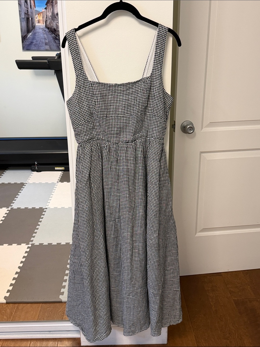 Quince Black and White Gingham Sundress